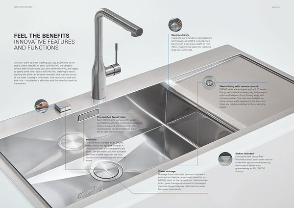 GROHE 31571SD0 | K500 Sink 1.0 bowl | Stainless Steel