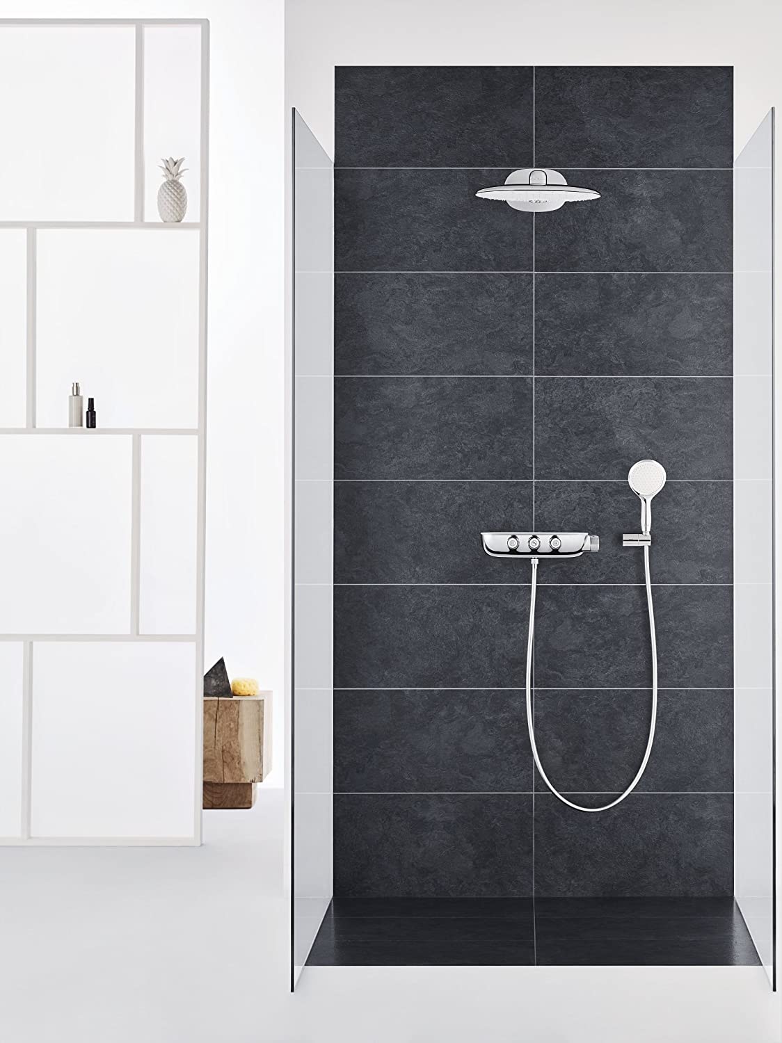 Grohe 26443LS0 Rainshower SmartControl Thermostatic Shower System, Moon White
