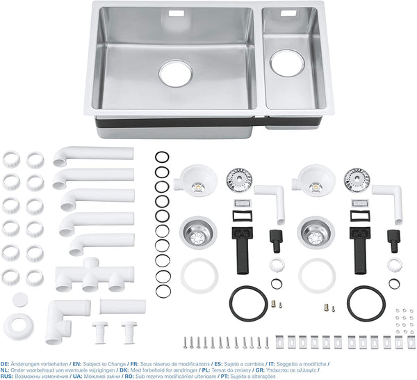 Grohe 31552SD0í«ÌÎ_K200í«ÌÎ_| Kitchen Stainless Steel Sink with Drain Board, Stainless Steel
