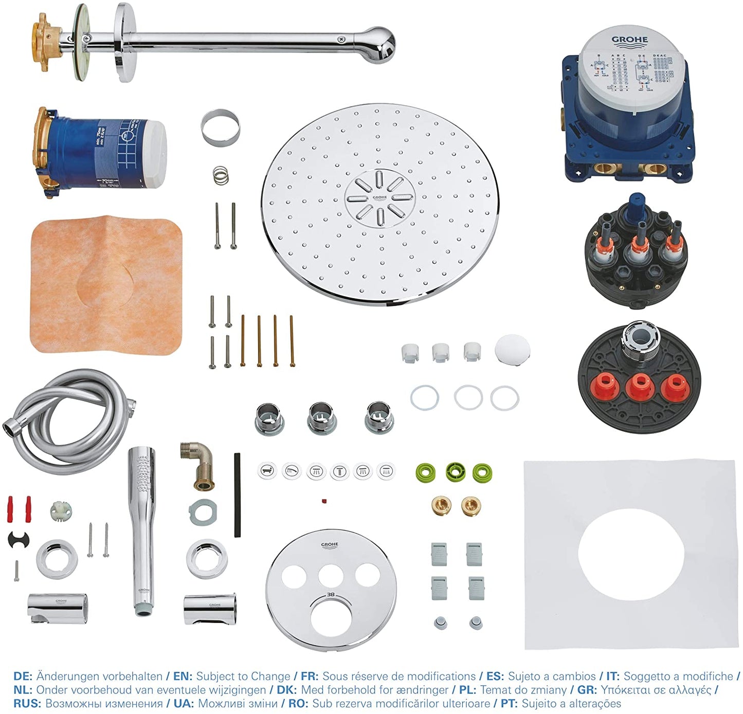 GROHE 34705000 Round Grohtherm Smart Control Perfect Set with Rain Shower 310, Chrome