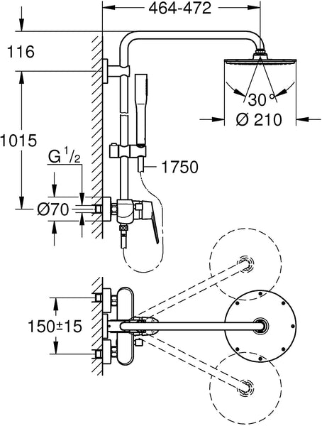 GROHE 23147000 Eurocube System Shower System