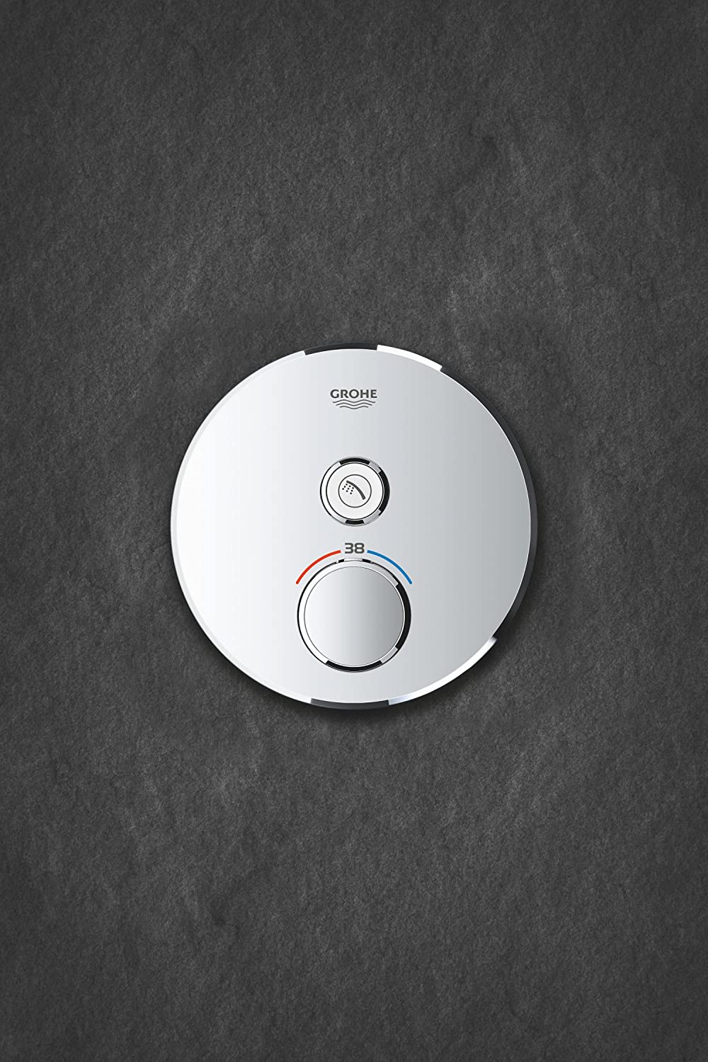 GROHE Grohtherm SmartControl Thermostat with one shut-off valve, round wall rosette, colour: cool sunrise - 29118GL0