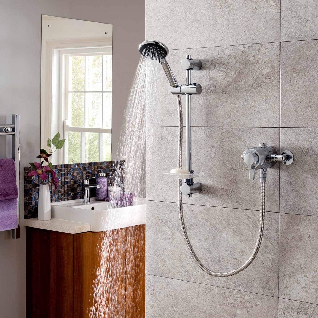 Triton Eden Mixer Shower Exposed or Concealed Chrome Lever Controls UNEDTHCM