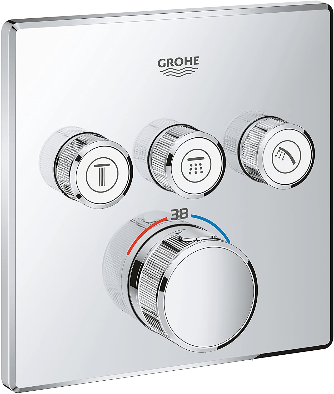 GROHE Grohtherm SmartControl Thermostat with three shut-off valves, colour: chrome - 29126000