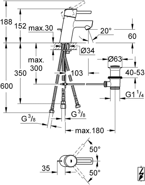 Grohe 23060001 Concetto Washbasin Mixing Valve