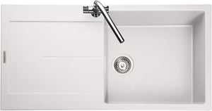 Rangemaster SCO1051CW/ Scoria IGNEOUS 1000500 1.0 Bowl Crystal White Kitchen Sink