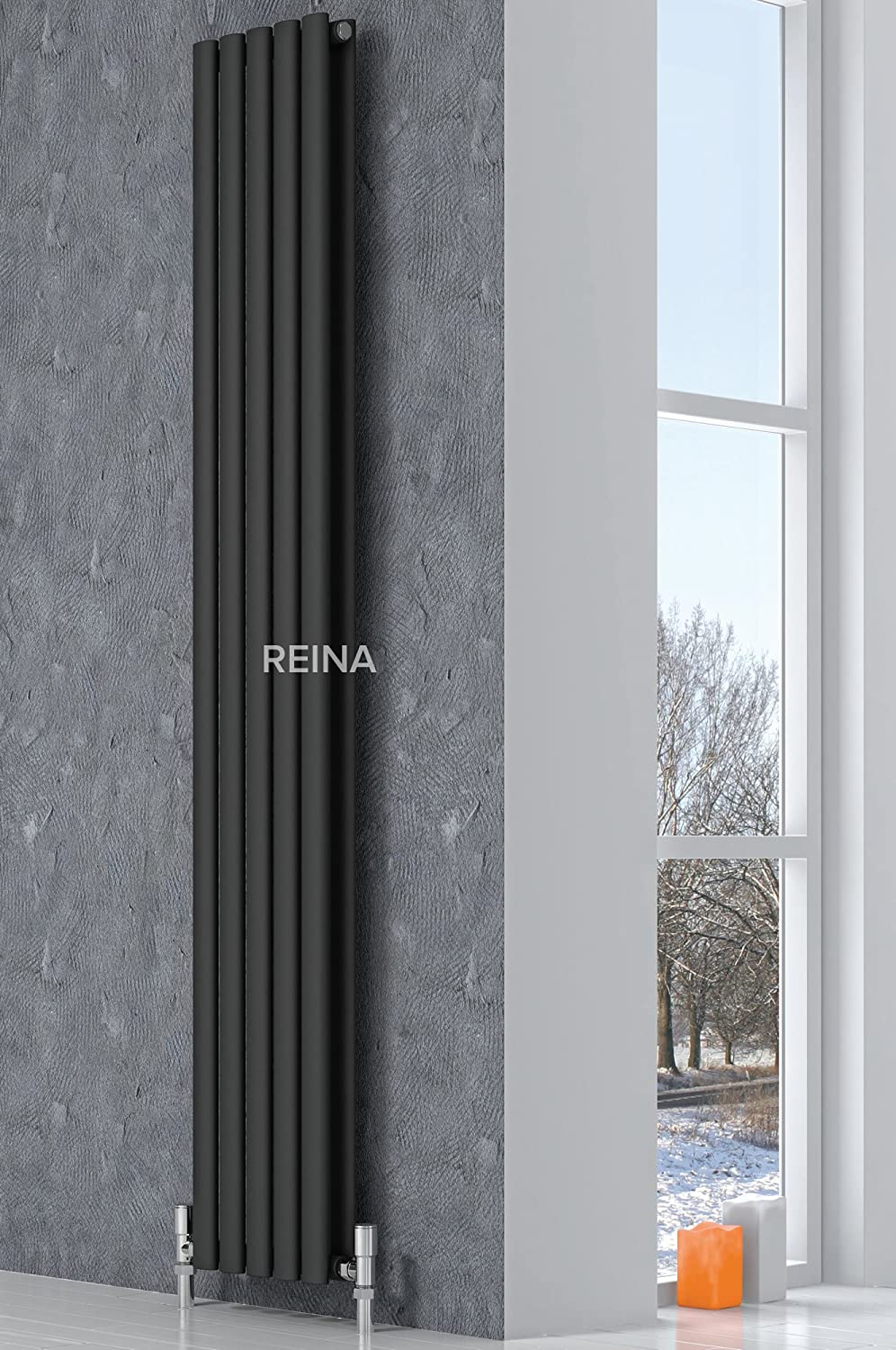 Reina Neva Anthracite Designer Radiator | 413 x 1500 Double | RND-NV4115AD