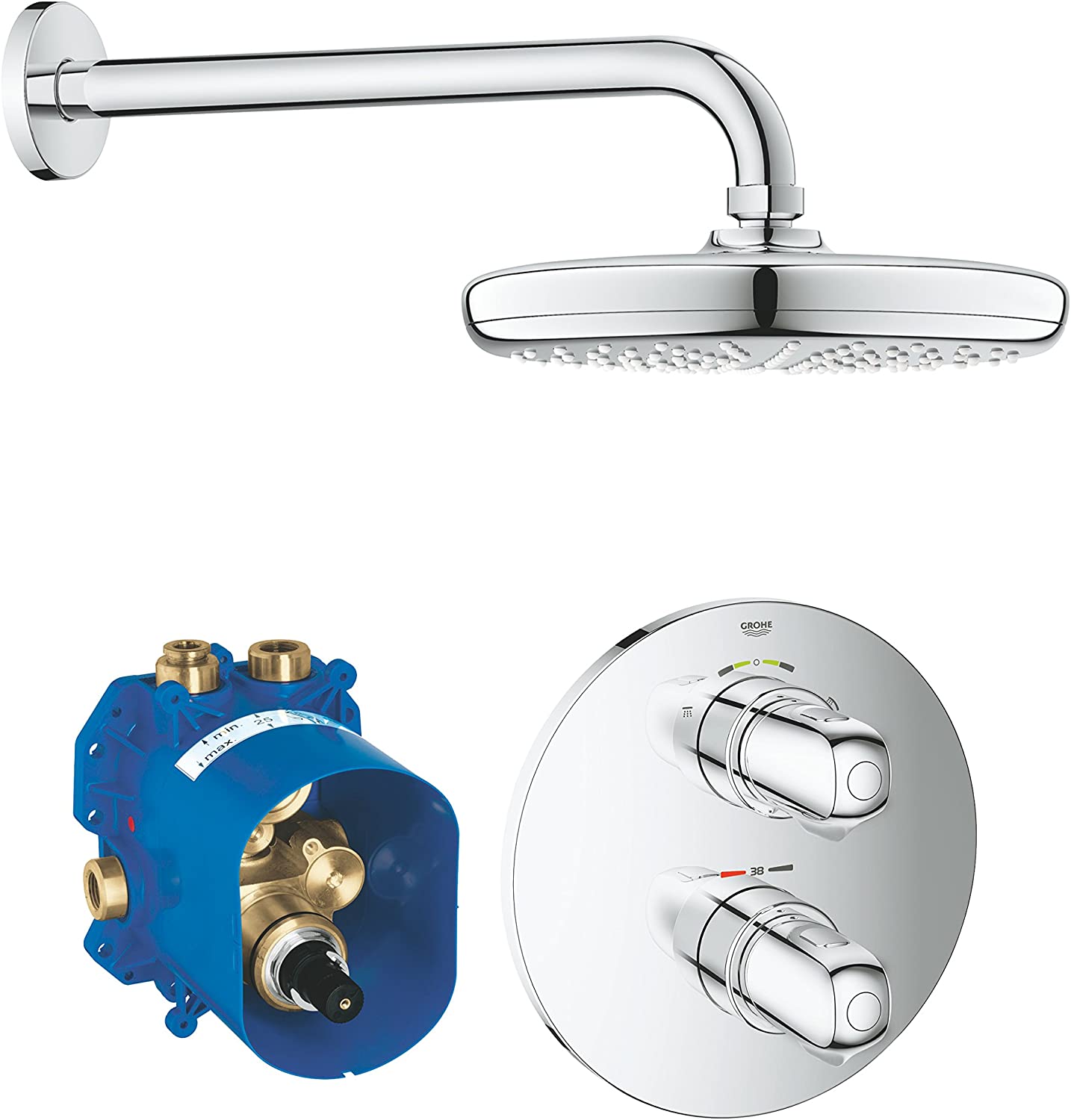 GROHE 34582001 Grohtherm 1000 Thermostatic Shower Set, Chrome