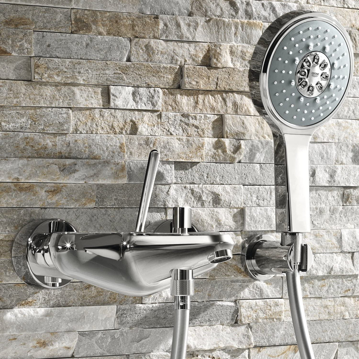 GROHE 27741000 Power and Soul Cosmopolitan Set with Hand Shower (115 mm), Shower Hose (1250 mm) and Hand Shower Holder