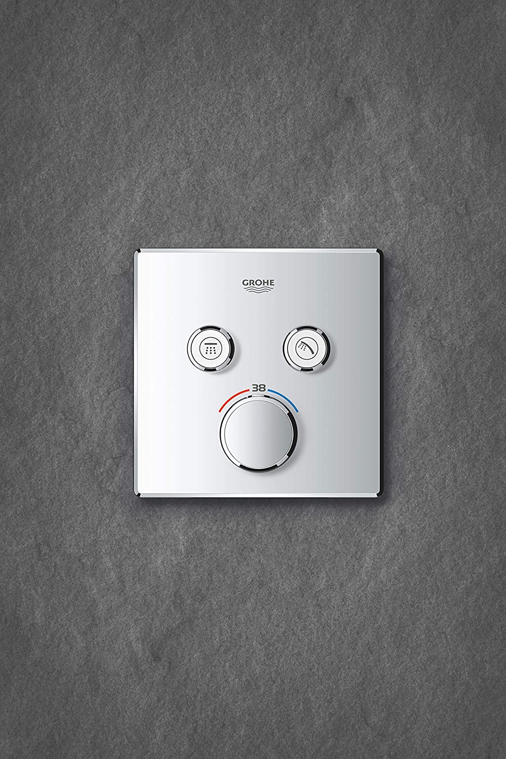 GROHE Grohtherm SmartControl Thermostat with two shut-off valves, colour: super steel - 29124DC0