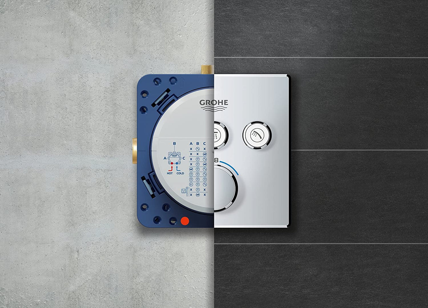 GROHE Grohtherm SmartControl Thermostat with three shut-off valves, colour: chrome - 29126000