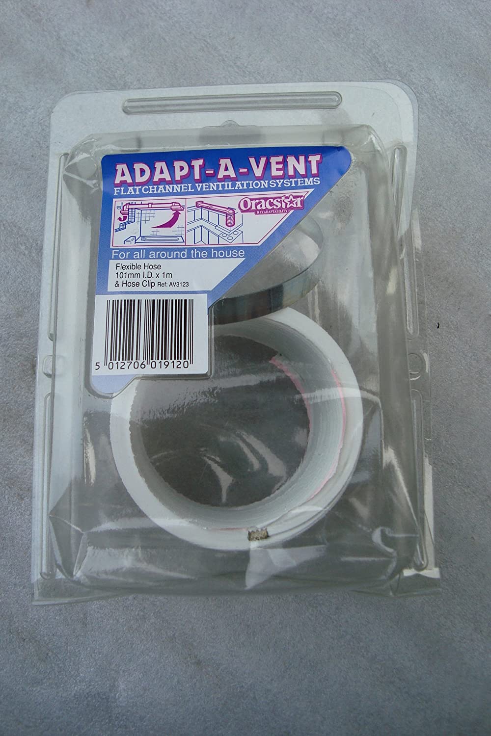 Flexible Round hose pipe & hose clip for Extractor 100mm diameter 1 mtr long White