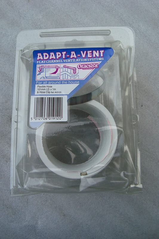 Flexible Round hose pipe & hose clip for Extractor 100mm diameter 1 mtr long White