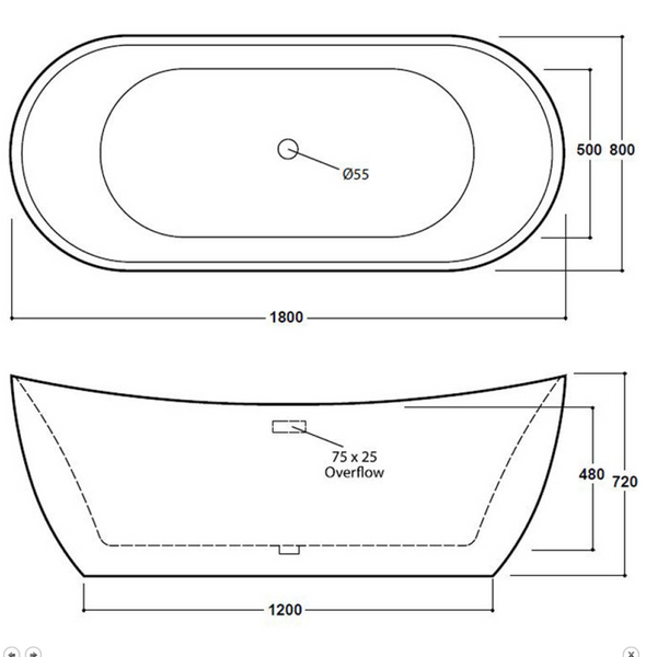 Bolsena 1800 Freestanding Bath