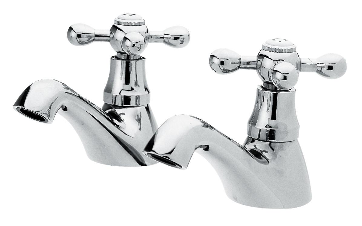 Bath Tap Pair in Chrome (Product Code: X382)