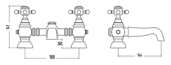 Edwardian Bath Filler, in Chrome, (Product Code: TED303)