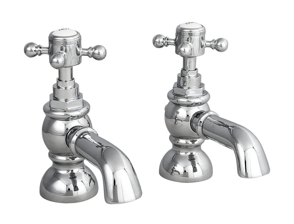 Edwardian Bath Tap Pair in Chrome (Product Code: TED302)