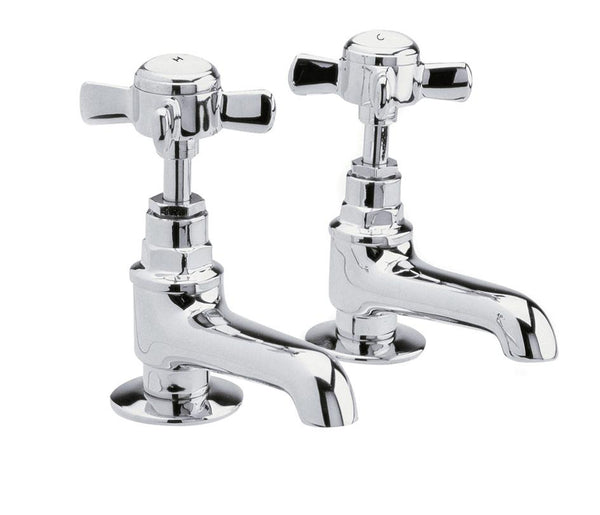 Edwardian Bathroom Tap Pair, Chrome (Product Code: IJ321)