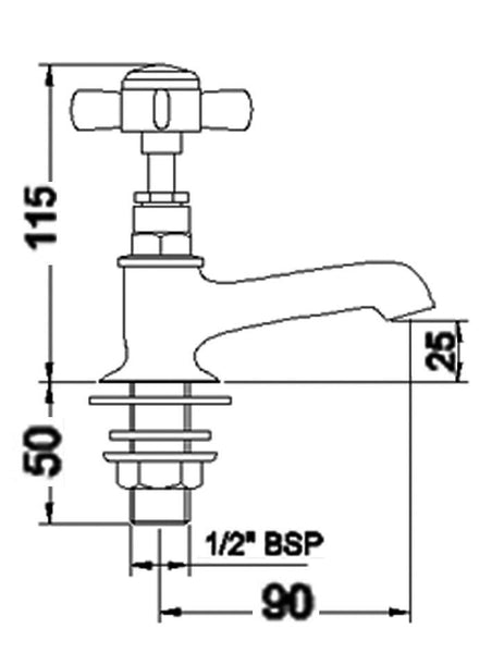 Edwardian Bathroom Tap Pair, Chrome (Product Code: IJ321)