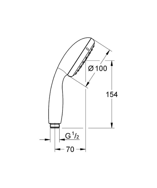 Grohe Tempesta Hand Shower  Head 2 Sprays (Product Code: 27597001/ 06140549)