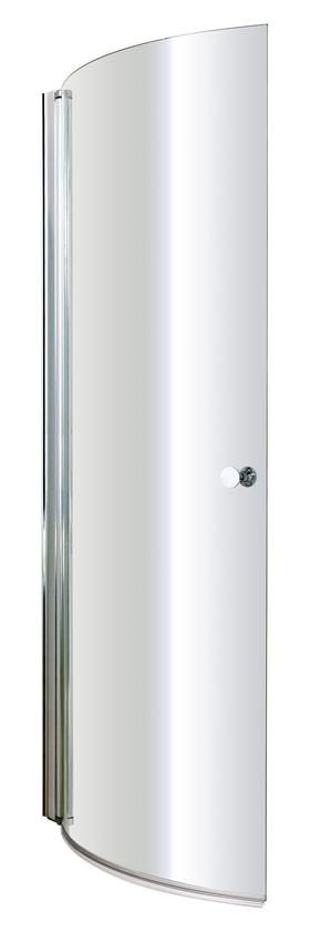 NUIE Polished Chrome Curved P-Shaped Bath Screen (Various options)