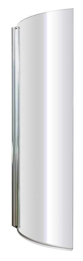 NUIE Polished Chrome Curved P-Shaped Bath Screen (Various options)