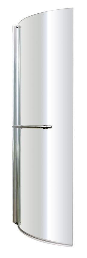 NUIE Polished Chrome Curved P-Shaped Bath Screen (Various options)