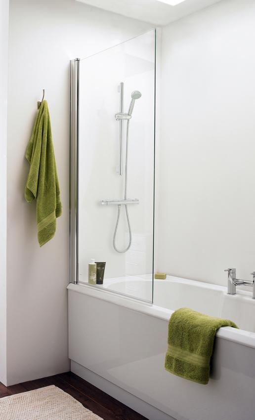 NUIE Polished Chrome Square Bath Screen (various options)