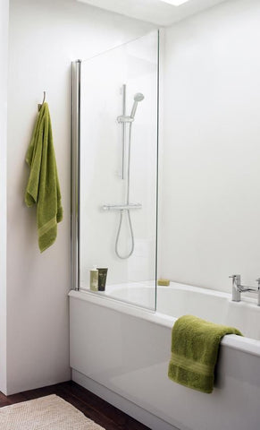 NUIE Polished Chrome Square Bath Screen (various options)