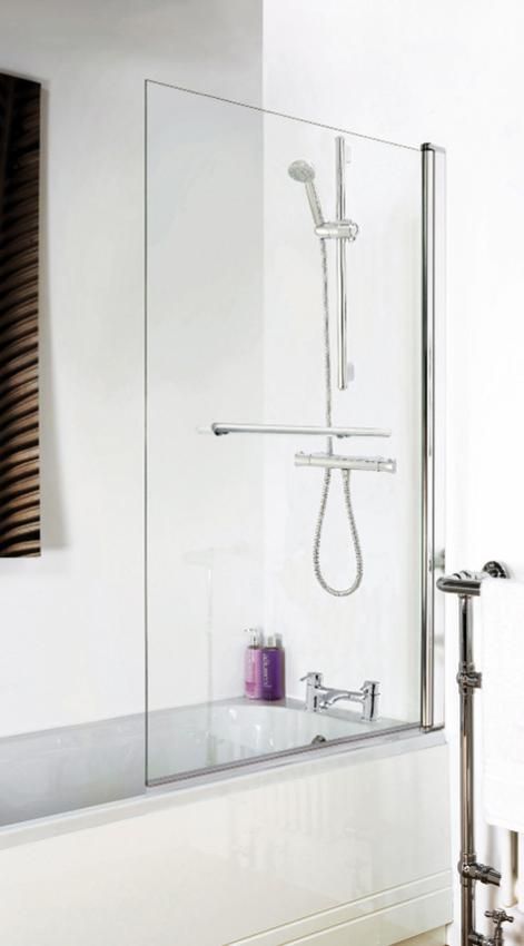 NUIE Polished Chrome Square Bath Screen (various options)
