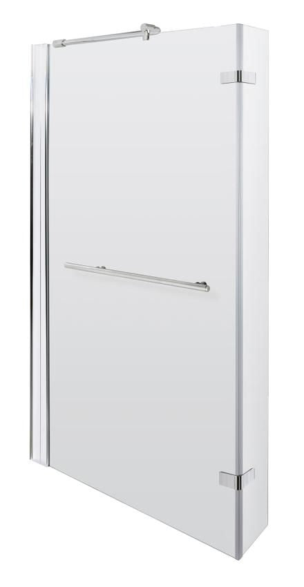 NUIE Polished Chrome Square P-Shaped Bath Screen (Various options)