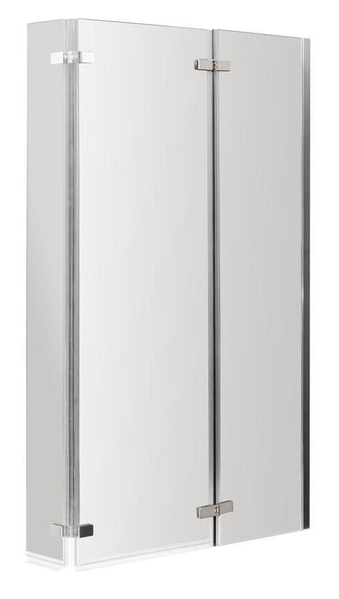 NUIE Polished Chrome Square P-Shaped Bath Screen (Various options)