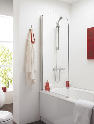 NUIE Polished Chrome Straight Bath Screen (various options)