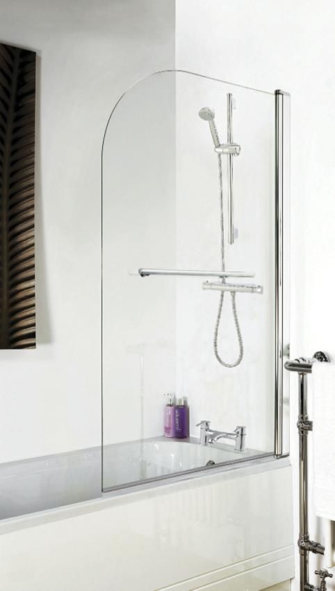 NUIE Polished Chrome Straight Bath Screen (various options)