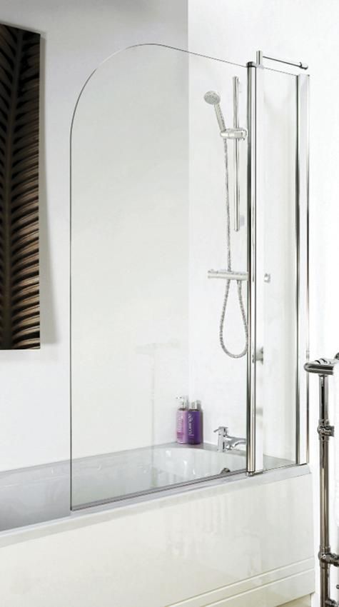 NUIE Polished Chrome Straight Bath Screen (various options)