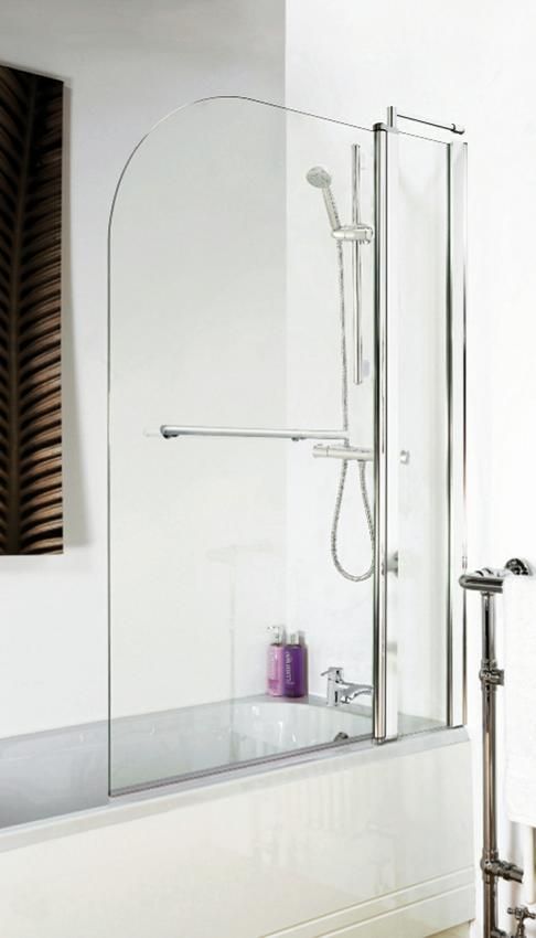 NUIE Polished Chrome Straight Bath Screen (various options)