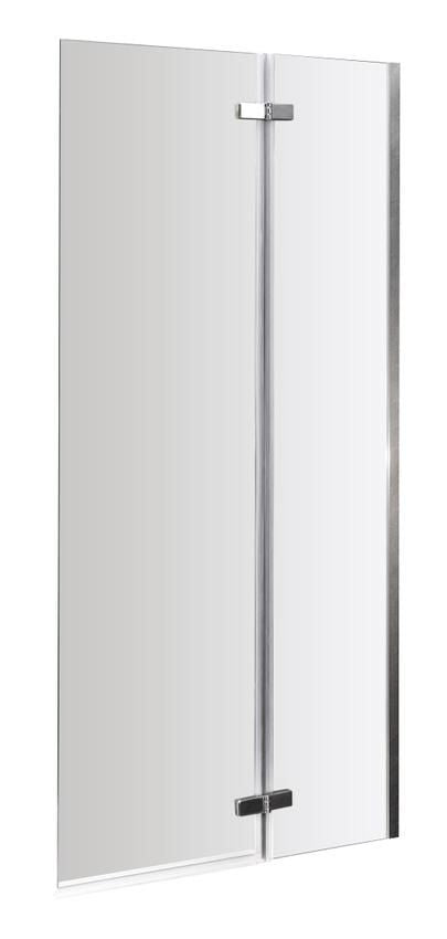 NUIE Satin Chrome Square Bath Screen, Hinges Centrally (Product Code: ERSS1)