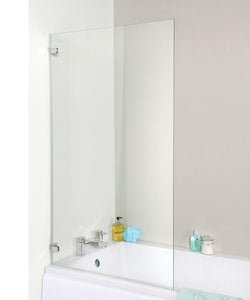 Satin Chrome Square Bath Screen, Hinges from the Wall (Product Code ERSSQ)