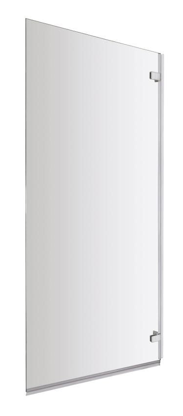 NUIE Satin Chrome Square Bath Screen, Hinges from the Wall (Product Code ERSSQ)