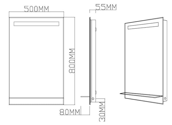 Spur Backlit Touch Sensor Mirror 800x500 (Product Code: LQ394)
