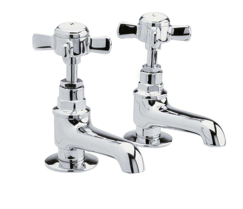 Traditional Chrome Basin Tap Pair, (Product Code: IJ321)
