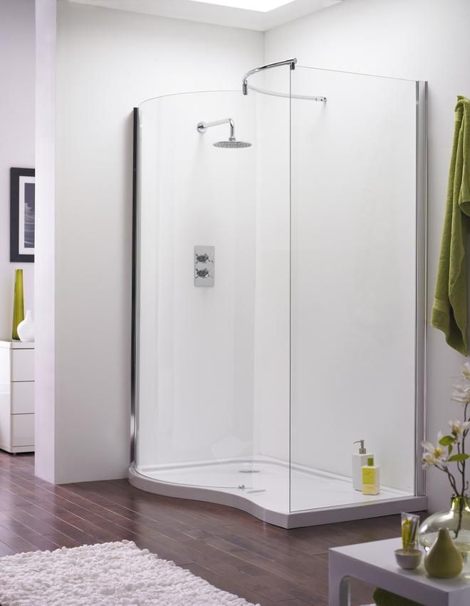 Walk-In Shower Enclosure, Polished Chrome (left hand and right hand) (Product Code: AQW)