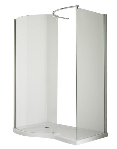 Walk-In Shower Enclosure, Polished Chrome (left hand and right hand) (Product Code: AQW)