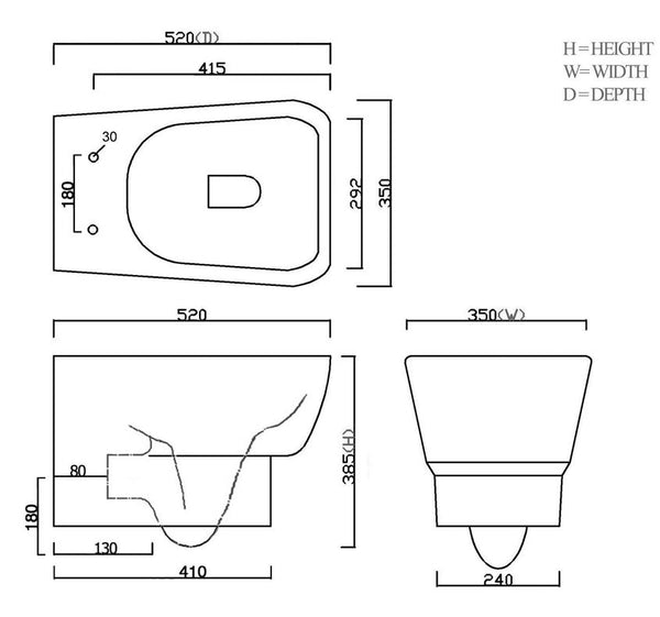 Wall Hung Pan (Product Code: NCR340)